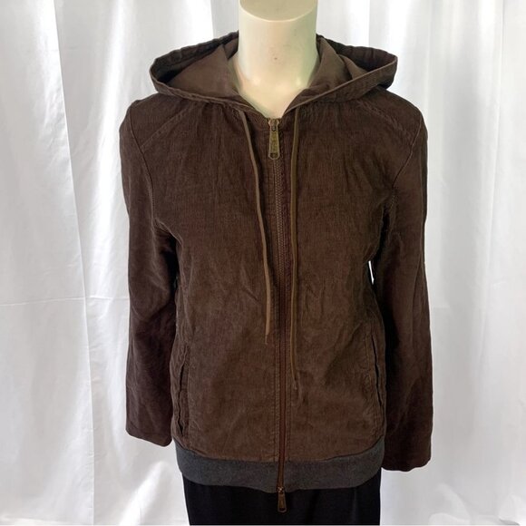 DOLCE & GABBANA CORDUROY JACKET BROWN JACKET HOODIE MADE IN ITALY  UNISEX MEDIUM - Picture 3 of 8